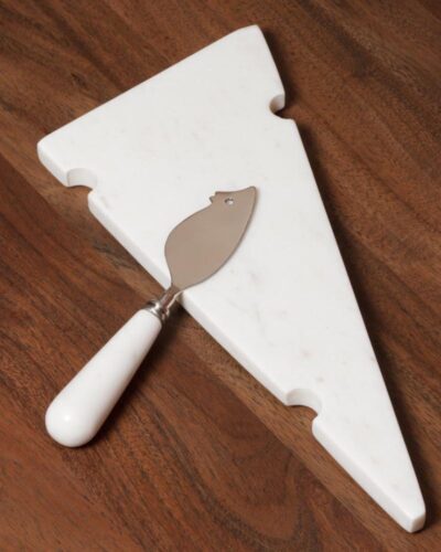 Tabla de mármol y cuchillo para queso