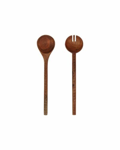 Set para Servir de Madera tallada