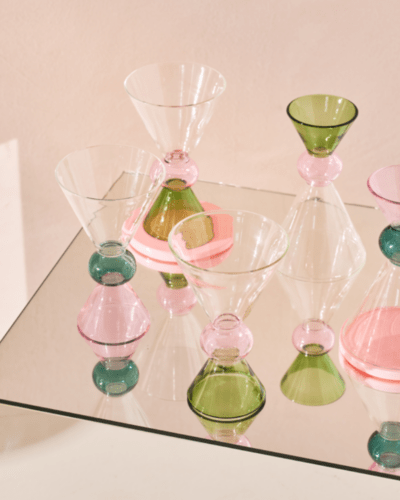 Vaso de Vino de Borosilicato Bicolor