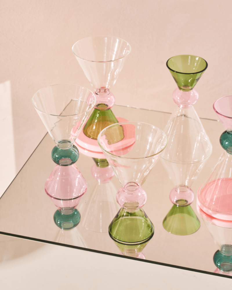Vaso de Vino de Borosilicato Bicolor