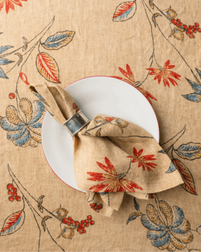 Servilletas Lino Arena y Flores